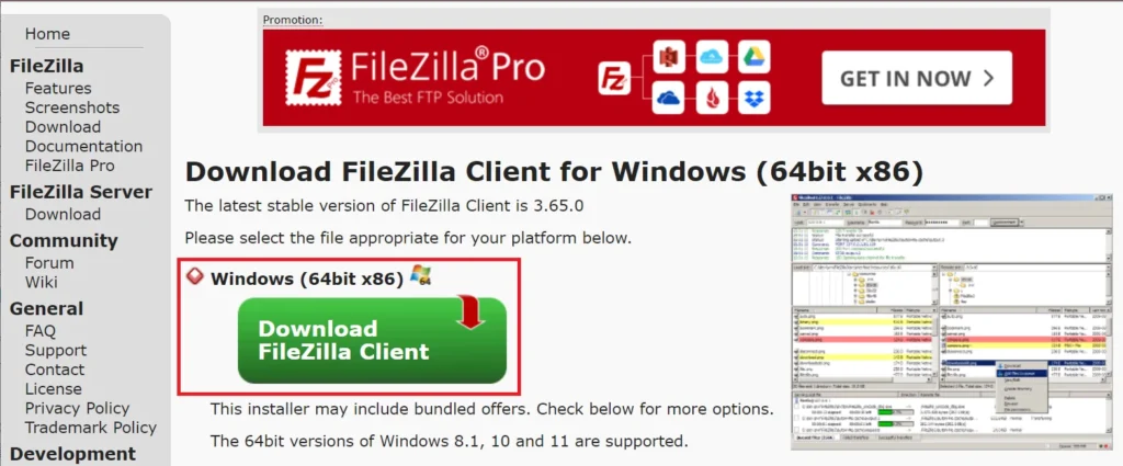 FileZilla 다운로드